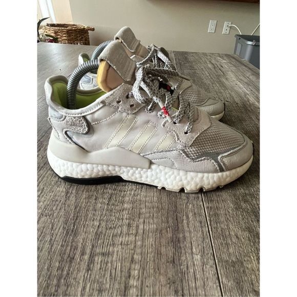 Adidas Originals Nite Jogger Sneakers Triple White 3M project Men’s 6.5 Women’s - Picture 1 of 9